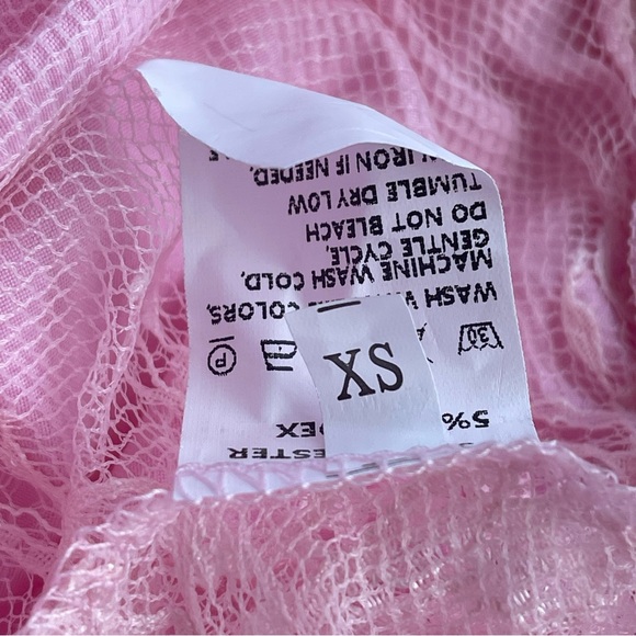 Y2K Light pink asymmetrical lace trim mini skirt - Picture 11 of 11